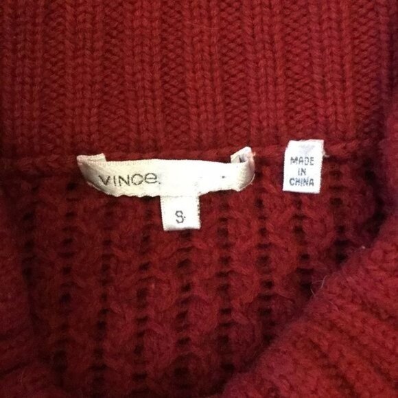 Vince Women’s cardigan Sweater S red button front with belt wool cashmere blend - Picture 5 of 6